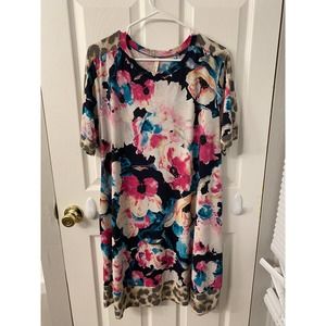 Celeste Floral/Leopard Combo Dress Size 2XL